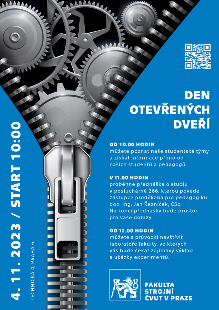 Fakulta strojní ČVUT v Praze – Den otevřených dveří – 4. listopadu 2023