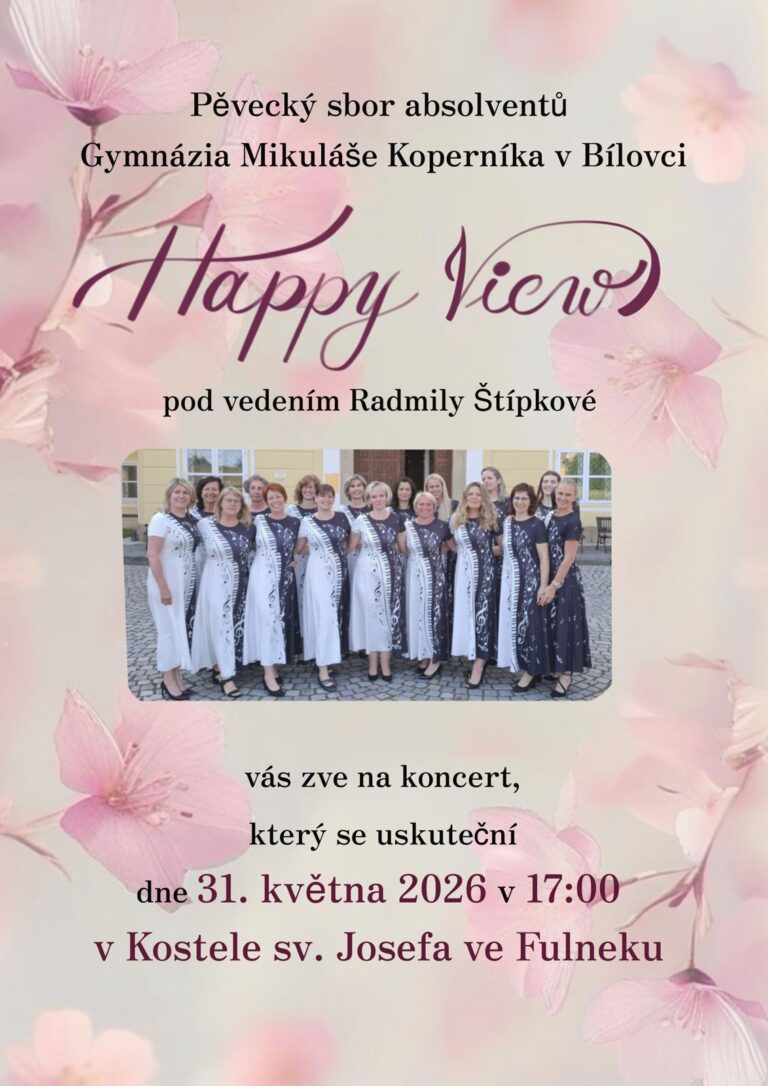 Pozvánka na koncert absolventského sboru GMK